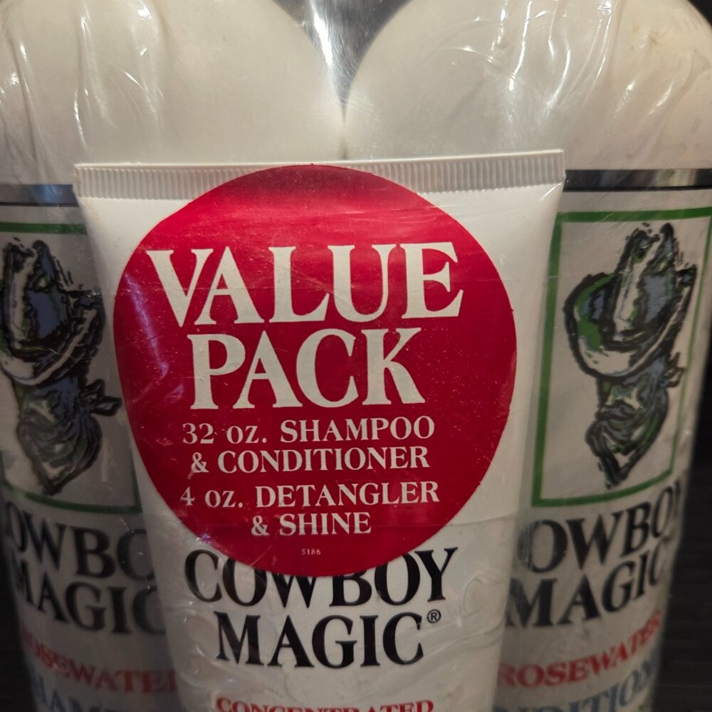 Cowboy Magic Concentrated 4 oz Detangler & 32 oz Shine Shampoo & Conditioner NEW - Picture 2 of 3